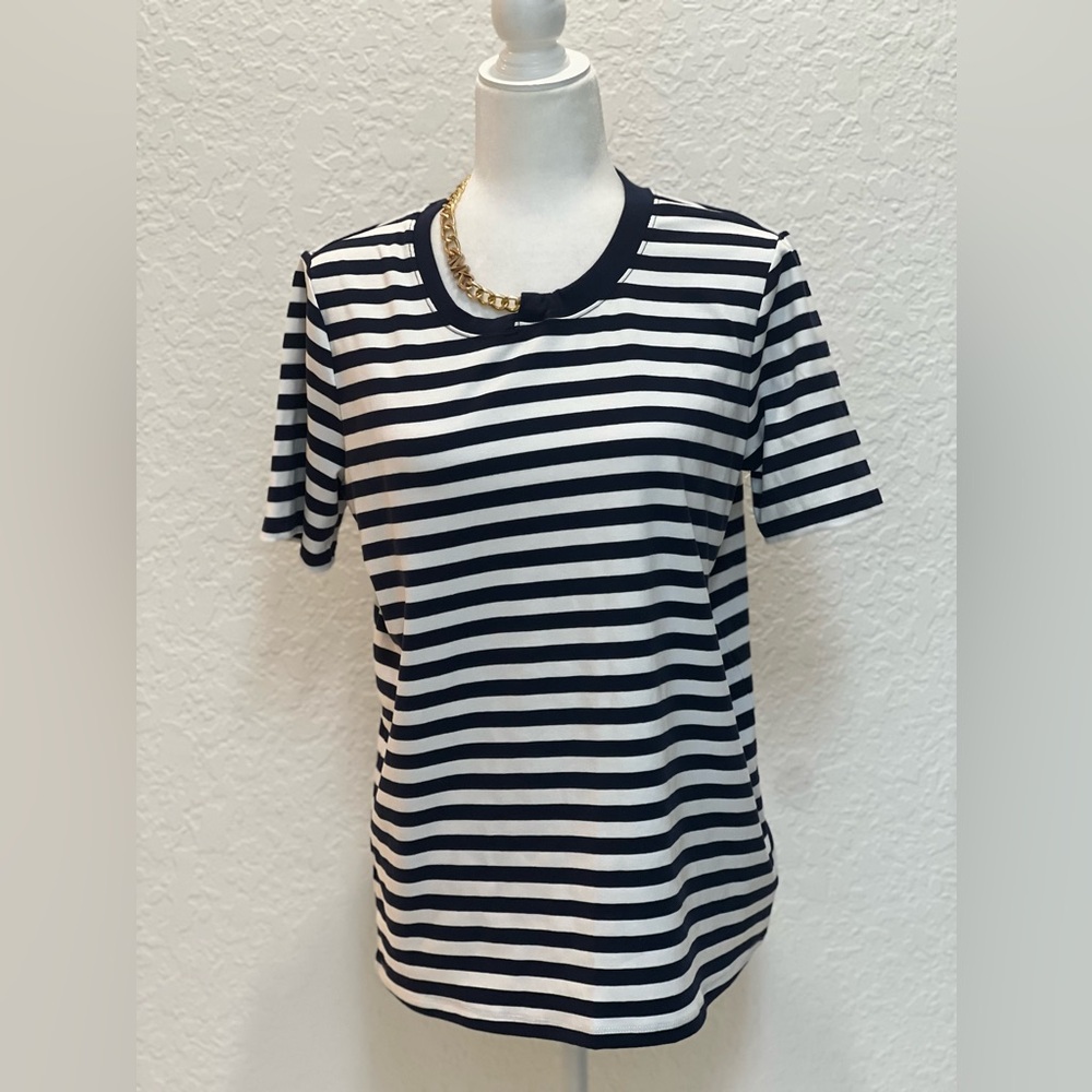 Michael Kors Top T-shirt  striped size M blend Black White